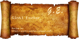 Gintl Eszter névjegykártya